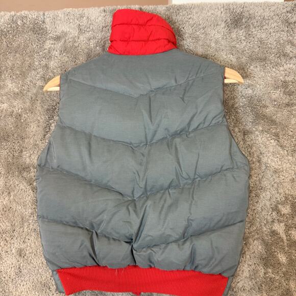 Vintage LL Bean Red Gray Reversible Nylon Down Puffer Vest S Small Women - Picture 6 of 15